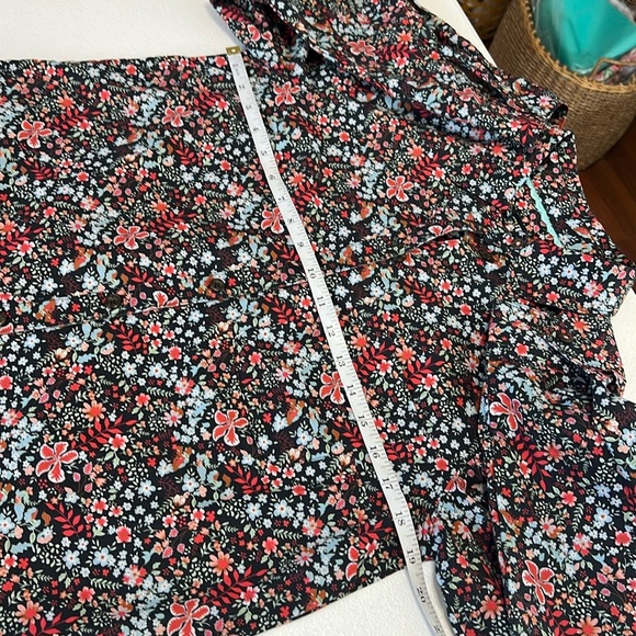 Anthropologie Maeve Sz 6 Floral Multicolor Button Down Long Sleeve CottonTop EUC - Picture 5 of 12